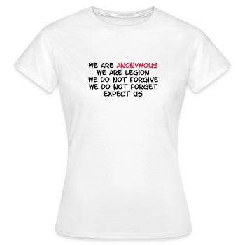 We Are Anonymous - T-shirt Femme - blanc - Devant - AI Model Female 172 dark (172cm)