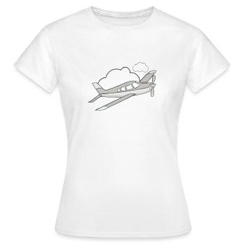 Flugzeug in der Luft - Frauen T-Shirt - Weiß - Vorne - AI Model Female 172 dark (172cm)