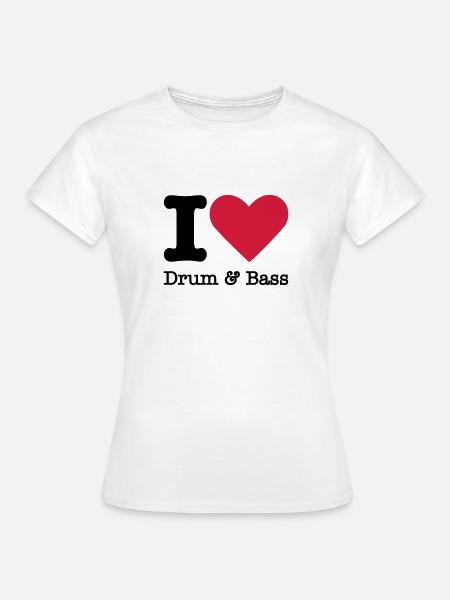 Ik houd van Drum & Bass - T-shirt dam - vit