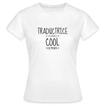 traducteur / traduction / traductrice / traduire - T-shirt Femme - blanc - Devant - AI Model Female 172 dark (172cm)