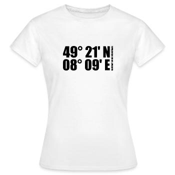 Coordonnées de Neustadt an der Weinstraße - T-shirt Femme - blanc - Devant - AI Model Female 172 dark (172cm)