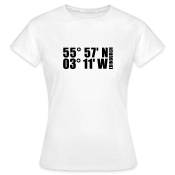 Coordonnées d’Édimbourg - T-shirt Femme - blanc - Devant - AI Model Female 172 dark (172cm)