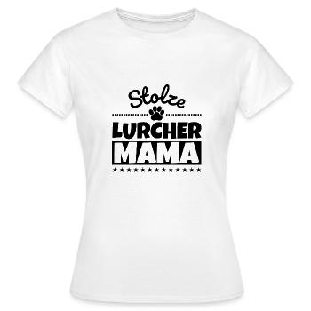 Stolze Lurcher Mama - Frauen T-Shirt - Weiß - Vorne - AI Model Female 172 dark (172cm)