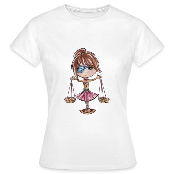 Sternzeichen: Waage - Frauen T-Shirt - Weiß - Vorne - AI Model Female 172 dark (172cm)