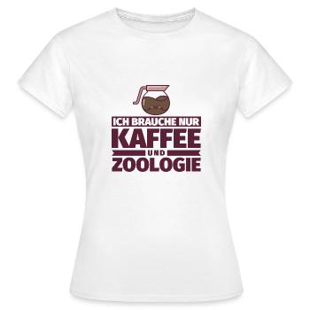 Ich brauche nur Kaffee und Zoologie - Frauen T-Shirt - Weiß - Vorne - AI Model Female 172 dark (172cm)