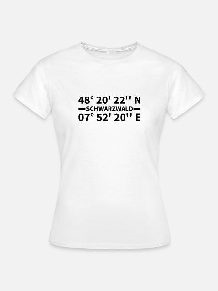 Schwarzwald Koordinaten - Frauen T-Shirt - Weiß