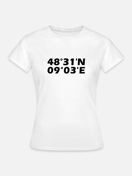Tübingen Koordinaten - Frauen T-Shirt - Weiß