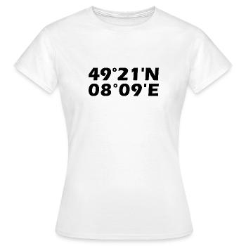 Coordonnées de Neustadt an der Weinstraße - T-shirt Femme - blanc - Devant - AI Model Female 172 dark (172cm)
