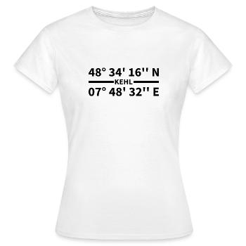 Kehl Koordinaten - Frauen T-Shirt - Weiß - Vorne - AI Model Female 172 dark (172cm)