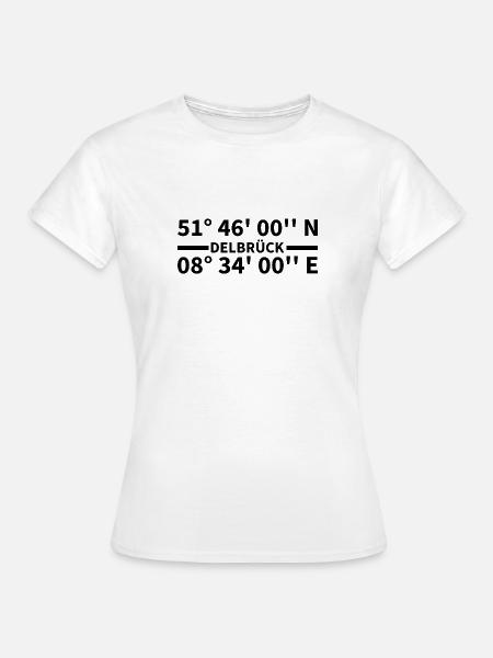 Delbrück Koordinaten - Frauen T-Shirt - Weiß