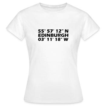 Edinburgh Koordinaten - Frauen T-Shirt - Weiß - Vorne - AI Model Female 172 dark (172cm)
