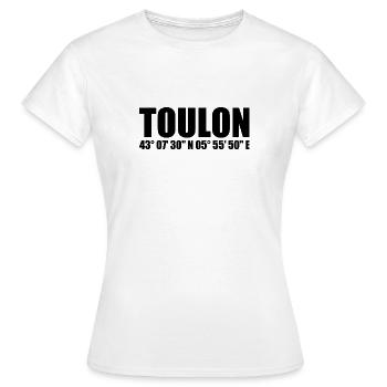 Toulon Koordinaten - Frauen T-Shirt - Weiß - Vorne - AI Model Female 172 dark (172cm)