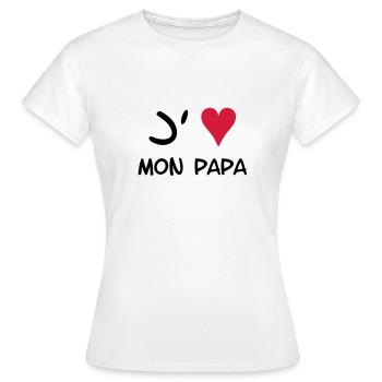J'aime mon papa ! - T-shirt Femme - blanc - Devant - AI Model Female 172 dark (172cm)