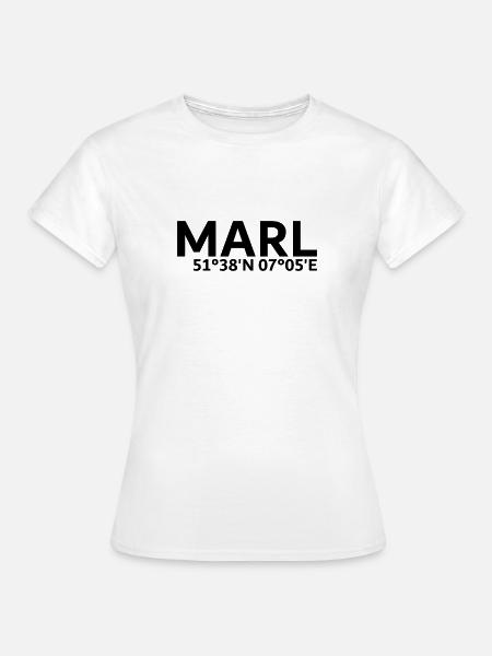 Marl Koordinaten - Frauen T-Shirt - Weiß