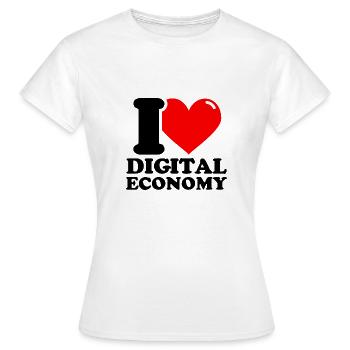Ich liebe die digitale Wirtschaft - Frauen T-Shirt - Weiß - Vorne - AI Model Female 172 dark (172cm)