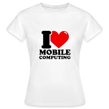 J’adore l’informatique mobile - T-shirt Femme - blanc - Devant - AI Model Female 172 dark (172cm)