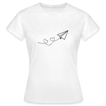 Avion en papier - T-shirt Femme - blanc - Devant - AI Model Female 172 dark (172cm)
