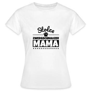 Stolze Zwergschnauzer Mama - Frauen T-Shirt - Weiß - Vorne - AI Model Female 172 dark (172cm)