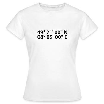 Coordonnées de Neustadt an der Weinstraße - T-shirt Femme - blanc - Devant - AI Model Female 172 dark (172cm)