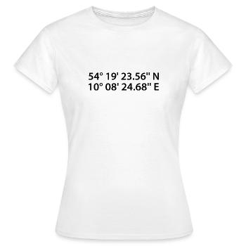 Coordonnées de Kiel - T-shirt Femme - blanc - Devant - AI Model Female 172 dark (172cm)