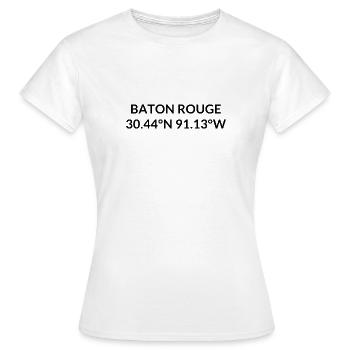 Coordonnées de Baton Rouge, Louisiane, États-Unis - T-shirt Femme - blanc - Devant - AI Model Female 172 dark (172cm)