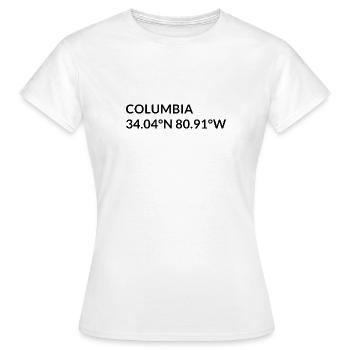 Coordonnées Columbia, Caroline du Sud, États-Unis - T-shirt Femme - blanc - Devant - AI Model Female 172 dark (172cm)