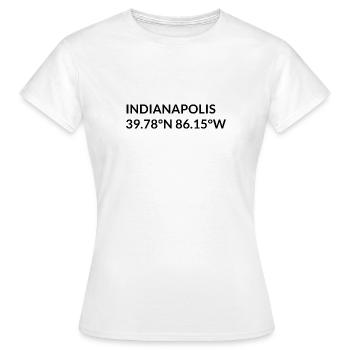 Coordonnées Indianapolis, Indiana, États-Unis - T-shirt Femme - blanc - Devant - AI Model Female 172 dark (172cm)