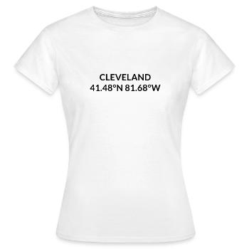 Cleveland Ohio USA Koordinaten - Frauen T-Shirt - Weiß - Vorne - AI Model Female 172 dark (172cm)