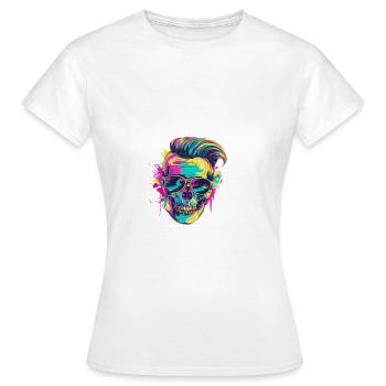 Techno Skull Party Hairstyle - Women's T-Shirt - white - Front - AI Model Female 172 dark (172cm)