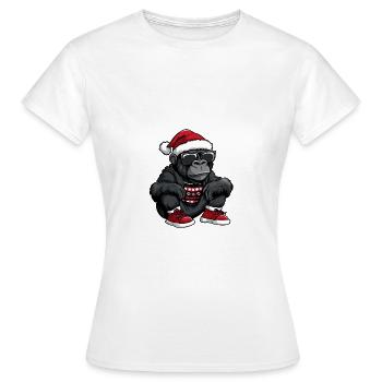 Noël Gorilla Noël - T-shirt Femme - blanc - Devant - AI Model Female 172 dark (172cm)