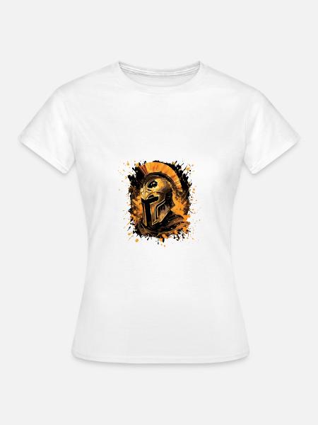 Spartaner Helm Krieger - Frauen T-Shirt - Weiß
