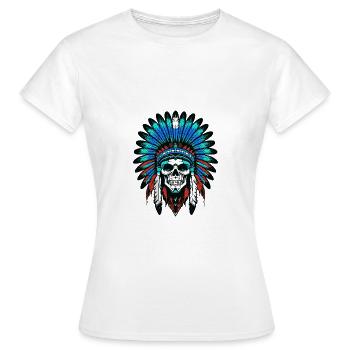 Crâne de chef indien Apache - T-shirt Femme - blanc - Devant - AI Model Female 172 dark (172cm)