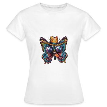 Schmetterling Lustig Sombrero - Frauen T-Shirt - Weiß - Vorne - AI Model Female 172 dark (172cm)