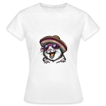 Hamster Lustig Sombrero - Frauen T-Shirt - Weiß - Vorne - AI Model Female 172 dark (172cm)