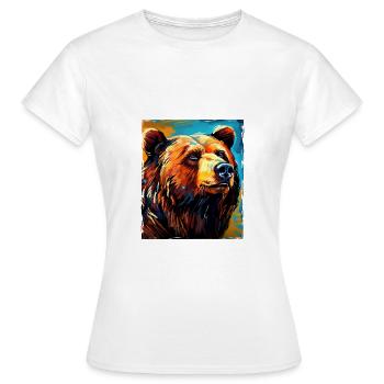 Portrait d’ours - T-shirt Femme - blanc - Devant - AI Model Female 172 dark (172cm)