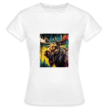 Portrait d’orignal - T-shirt Femme - blanc - Devant - AI Model Female 172 dark (172cm)