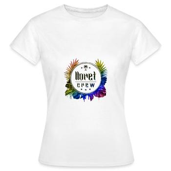 Lloret De Mar Crew Bunt - Frauen T-Shirt - Weiß - Vorne - AI Model Female 172 dark (172cm)