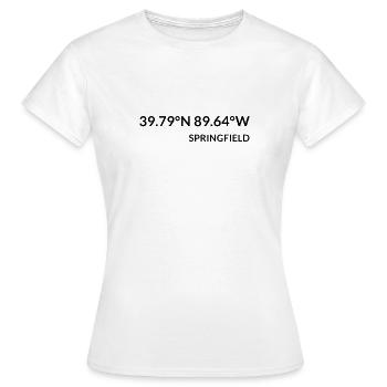 Springfield Illinois USA Koordinaten - Frauen T-Shirt - Weiß - Vorne - AI Model Female 172 dark (172cm)