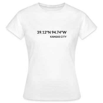 Coordonnées de Kansas City, Kansas, États-Unis - T-shirt Femme - blanc - Devant - AI Model Female 172 dark (172cm)