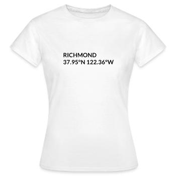 Coordonnées de Richmond, Californie, États-Unis - T-shirt Femme - blanc - Devant - AI Model Female 172 dark (172cm)