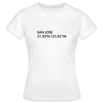 San Jose California USA Koordinaten - Frauen T-Shirt - Weiß - Vorne - AI Model Female 172 dark (172cm)