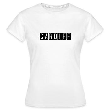 Panneau de l’aéroport de Cardiff - T-shirt Femme - blanc - Devant - AI Model Female 172 dark (172cm)