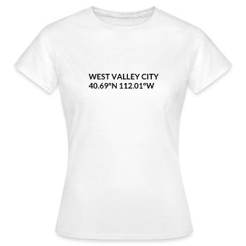Coordonnées West Valley City, Utah, États-Unis - T-shirt Femme - blanc - Devant - AI Model Female 172 dark (172cm)