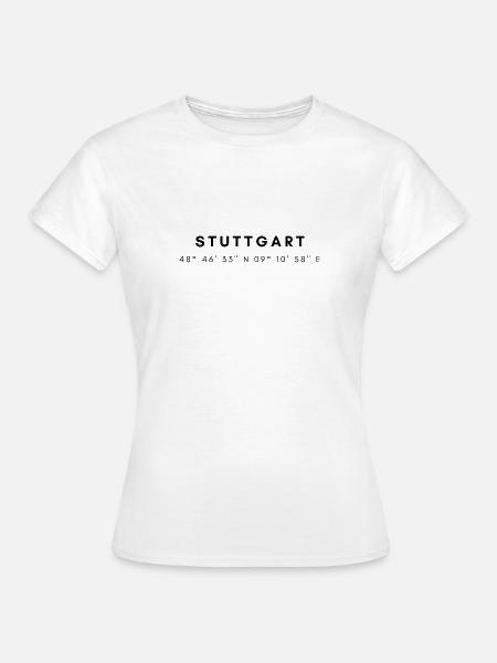 Stuttgart Koordinaten - Frauen T-Shirt - Weiß