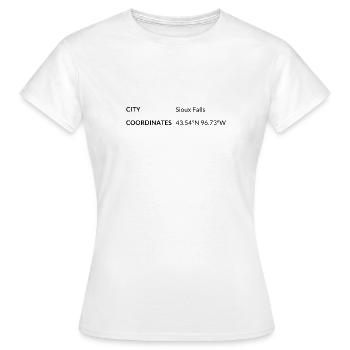 Sioux Falls South Dakota USA Koordinaten - Frauen T-Shirt - Weiß - Vorne - AI Model Female 172 dark (172cm)