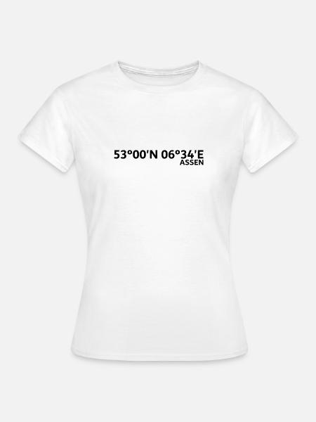 Coördinaten Assen - Vrouwen T-shirt - wit