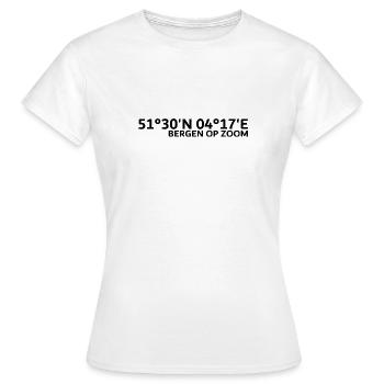 Coordonnées de Bergen op Zoom - T-shirt Femme - blanc - Devant - AI Model Female 172 dark (172cm)