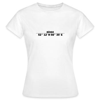 Bünde Koordinaten - Frauen T-Shirt - Weiß - Vorne - AI Model Female 172 dark (172cm)