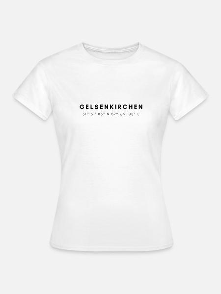 Gelsenkirchen Koordinaten - Frauen T-Shirt - Weiß