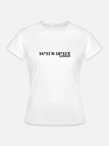 Gdingen Koordinaten - Frauen T-Shirt - Weiß